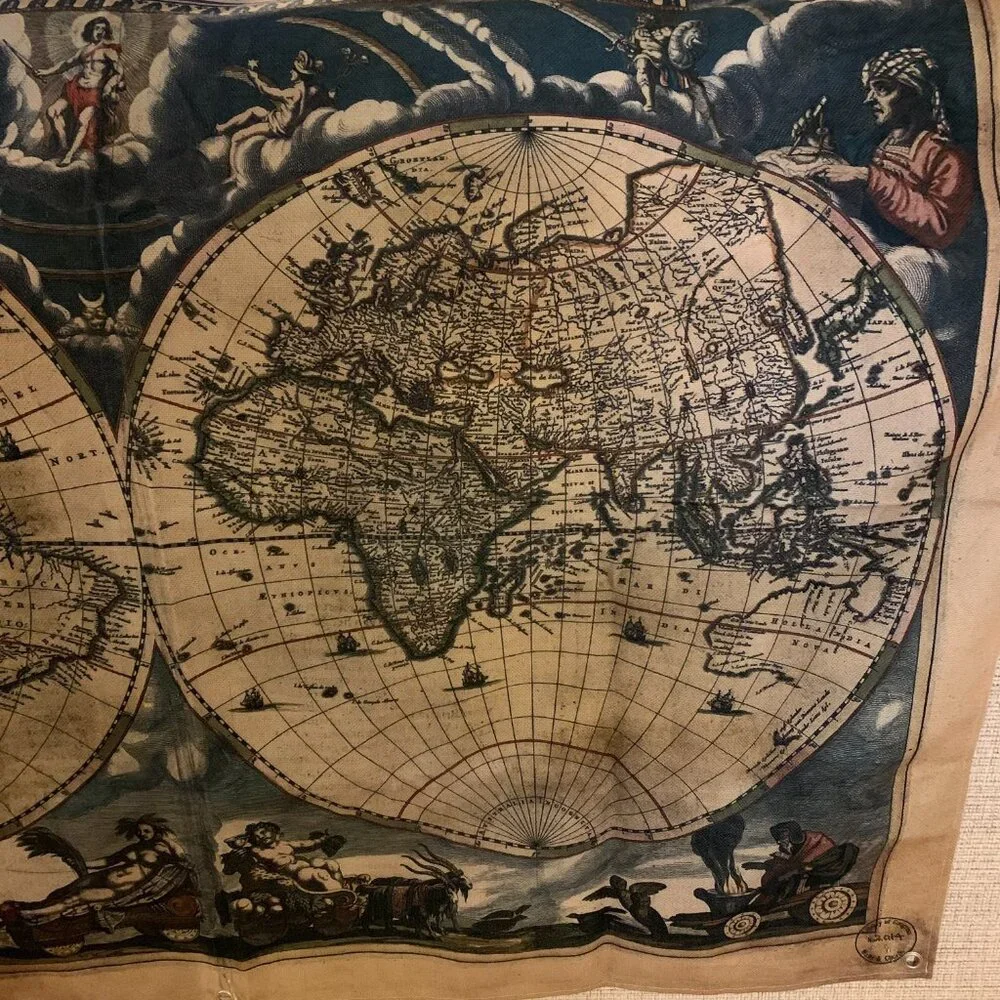 Old World Map Cloth Tapestry Wall Hanging Artwork Large Detailed Decorative